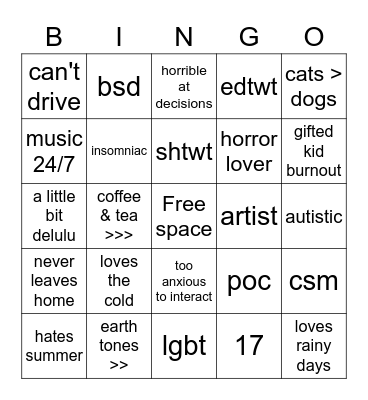 moot bingo Card