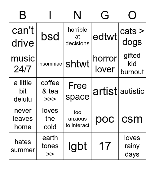 moot bingo Card