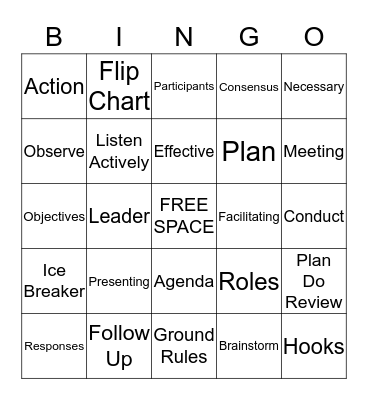 Effective Meetings BINGO Card