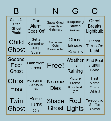 Phas Bingo Card