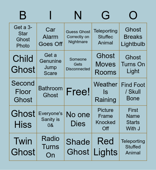 Phas Bingo Card