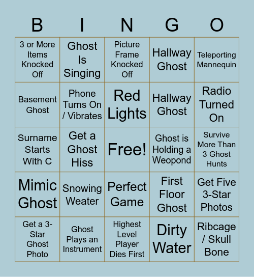 Phas Bingo Card