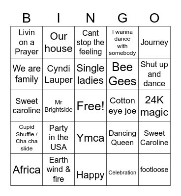 white people happy event! Bingo Card