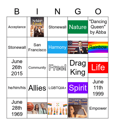 Pride Bingo Card