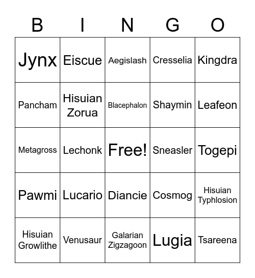 Haus's New Winning Card Bingo Card