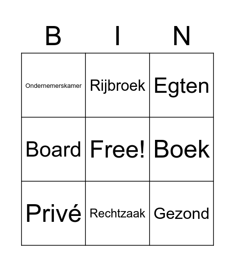 Centric Bingo Card