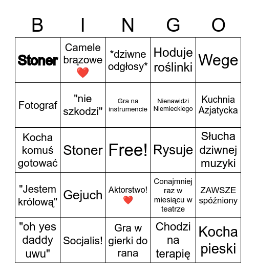 Pajonk Bingo Card