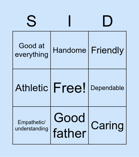 Father's Day 2022 Bingo Card