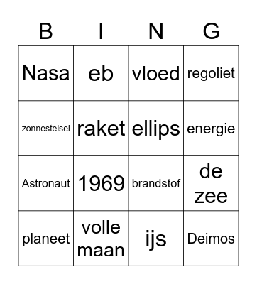 De maan Bingo Card