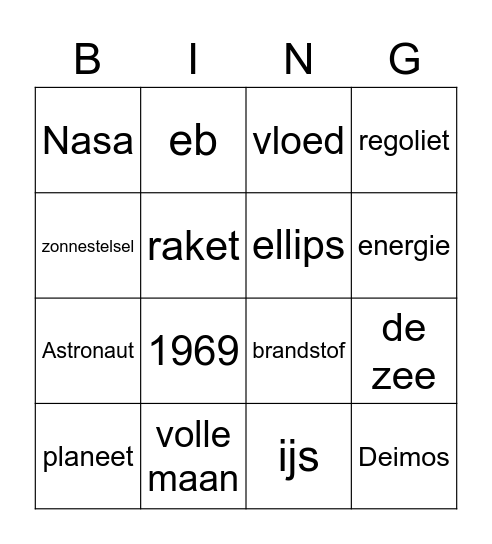 De maan Bingo Card