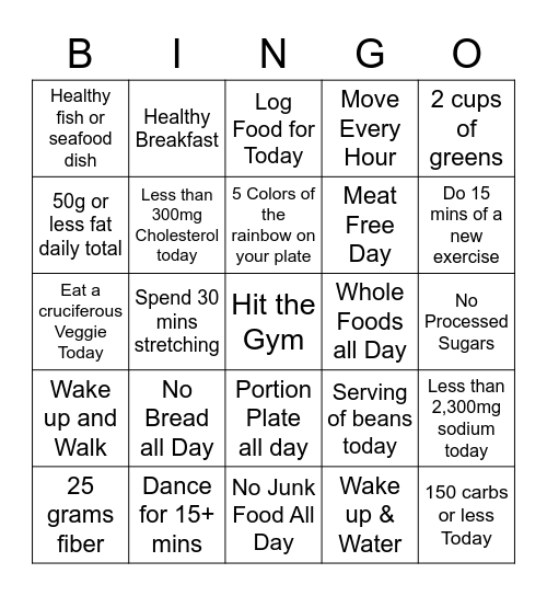 Food Challenge June 20-24 Bingo Card