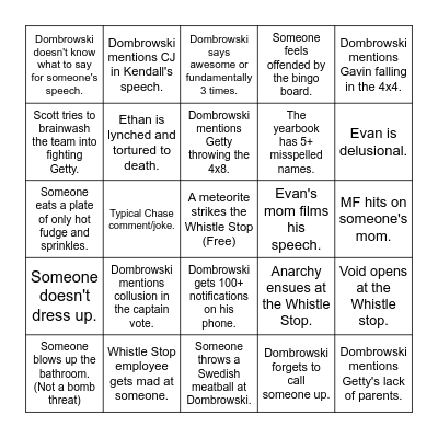 Iroquois T&F Banquet Bingo 2022 Bingo Card