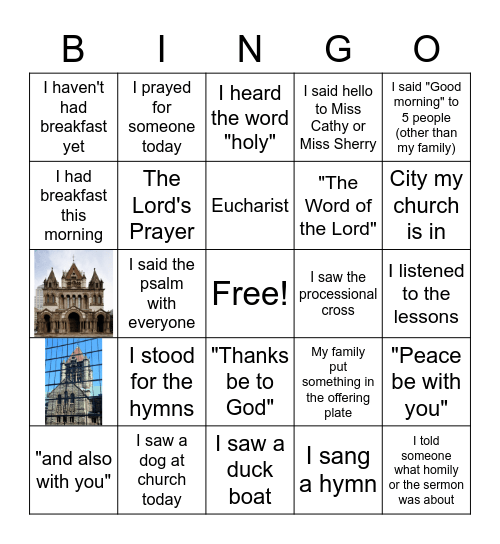 Worship from the West Porch Bingo Card