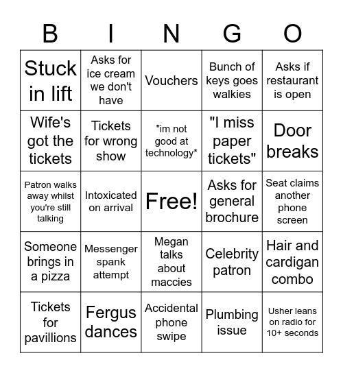 TRP Bingo Card