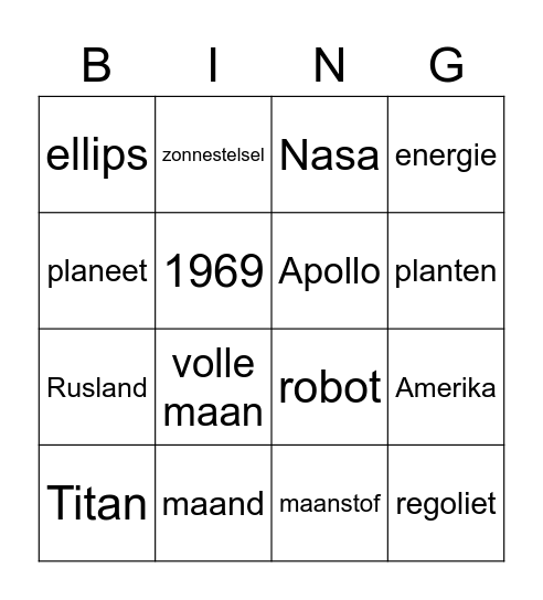 maan Bingo Card