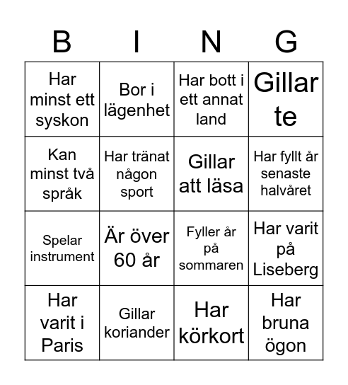 Mingelbingo Card