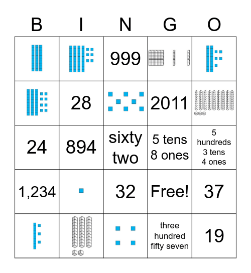 Place Value Bingo Card