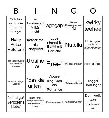 schwule soldaten Bingo Card
