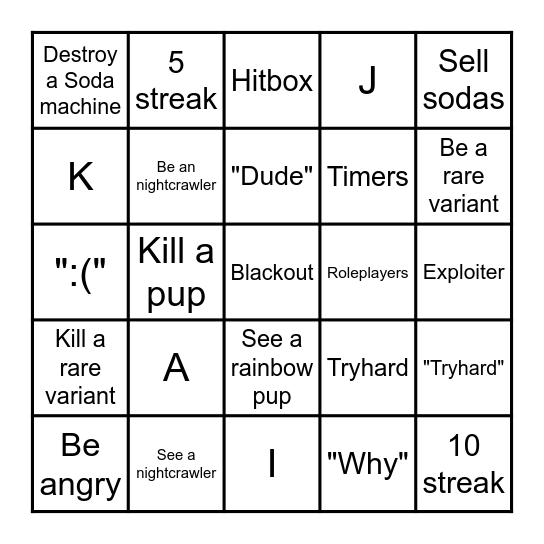 Kaiju paradise bingo Card