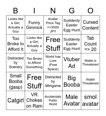 Summer Vket 2022 Bingo Card