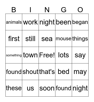 2nd 100 words (2) Bingo Card