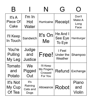 Lesson 3 + 4 Review Bingo Card