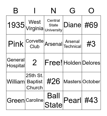 Shirley Turns 80 Bingo Card