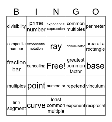 Math/Logic Lessons 9-20 Bingo Card