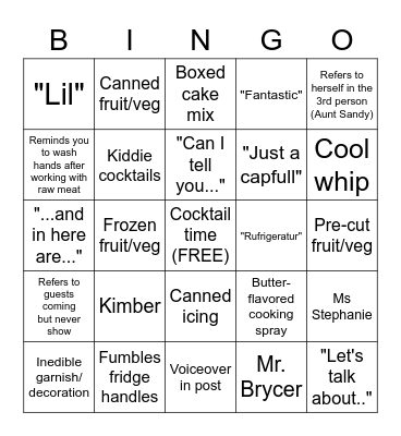 Semi-Homemade Bingo Card