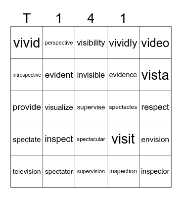 Teal 141 Bingo Card