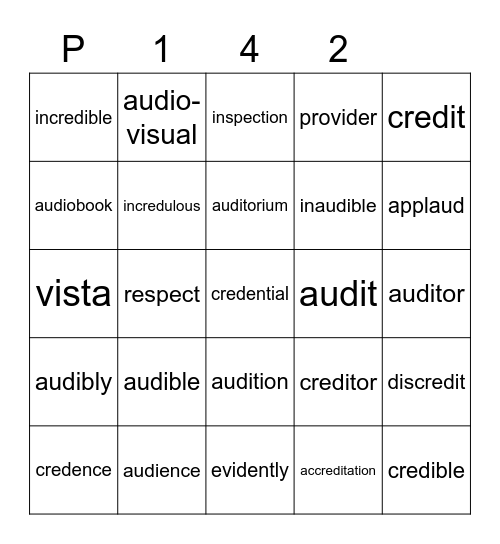 Purple 142 Bingo Card