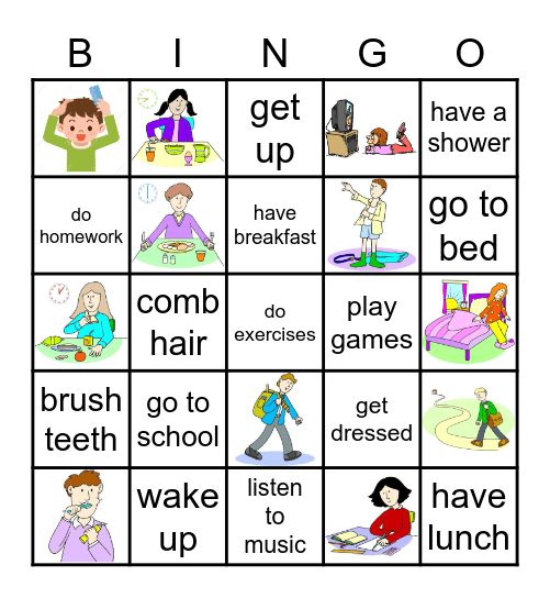 DAILY ROUTINE Bingo Card