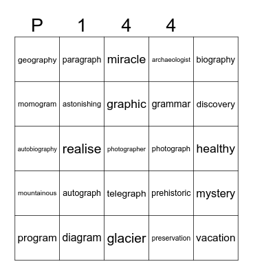 Purple 144 Bingo Card