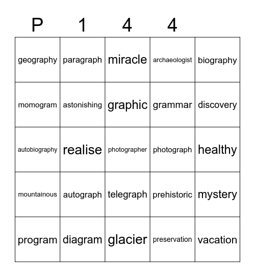 Purple 144 Bingo Card
