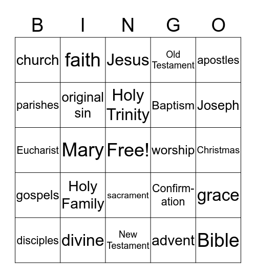 Second Grade Bingo Card