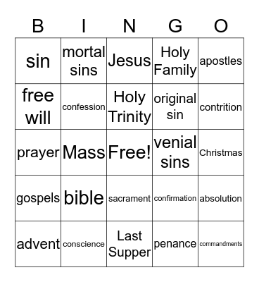 Second Grade Bingo Card