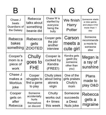 Group Bingo Sheet 6/19/2022 Bingo Card