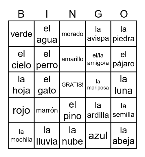 El Paseo Bingo Card