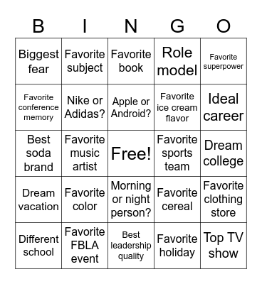 Networking Bingo! Bingo Card