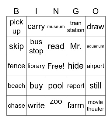 Unit 10-11 Bingo Card