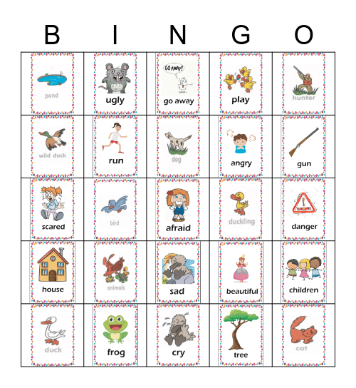 The Ugly Duckling Bingo Card