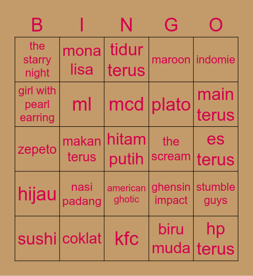 ppsyoKo Bingo Card