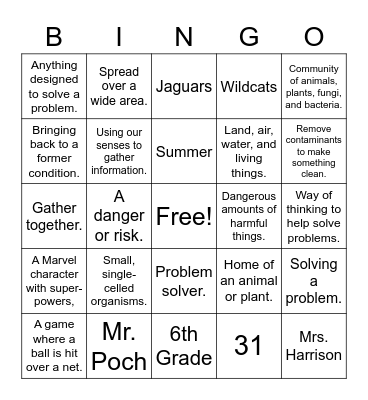 Environmental Engineering Bingo Card