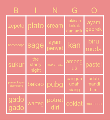 rosie’s card Bingo Card