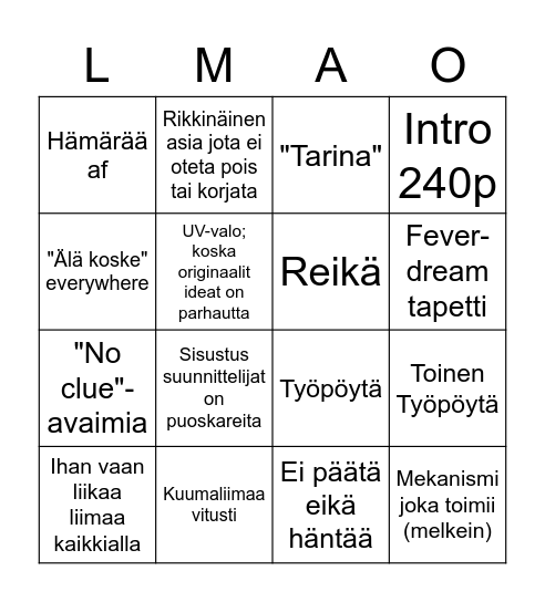 Träpin uusi huone bingo Card
