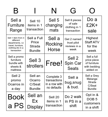 Summer Sale Sellathon! Bingo Card