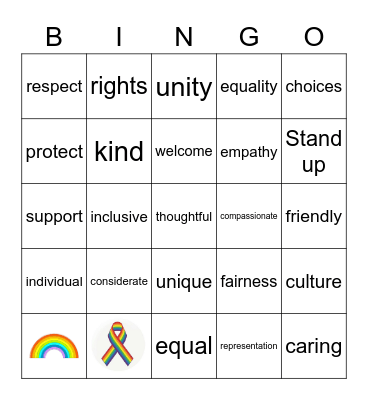 Celebrating Differences Bingo Card