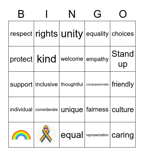 Celebrating Differences Bingo Card