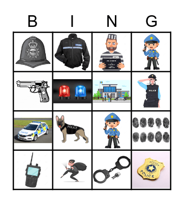 Police Bingo Card