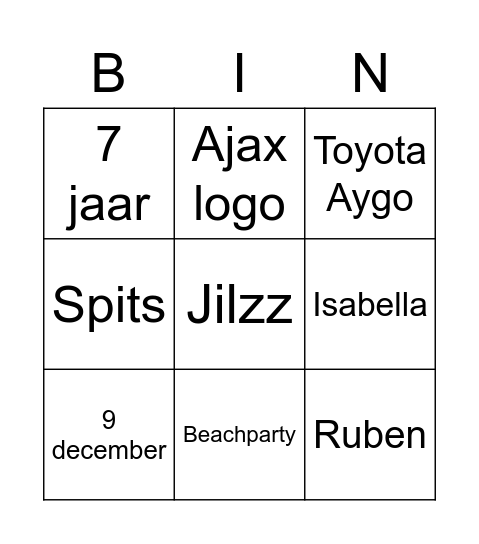 Vrijgezellenfeest Noëlle Bingo Card